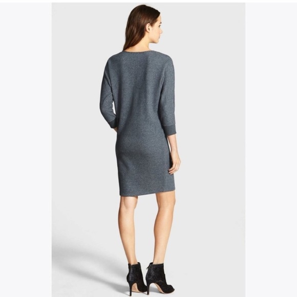 JAMES PERSE Gray Brushed Fleece Long Sleeve Dolman Dress Size 1 - Picture 3 of 17